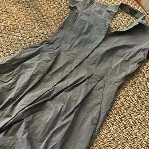 Theory Grey Polka Dot Collared Open Back Dress